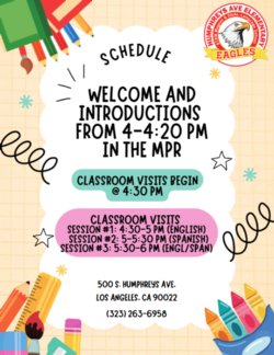Back to School Night Classroom Visits
